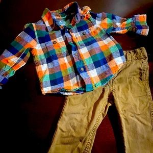 12-18m Baby Gap, Plaid W/ Khaki Set